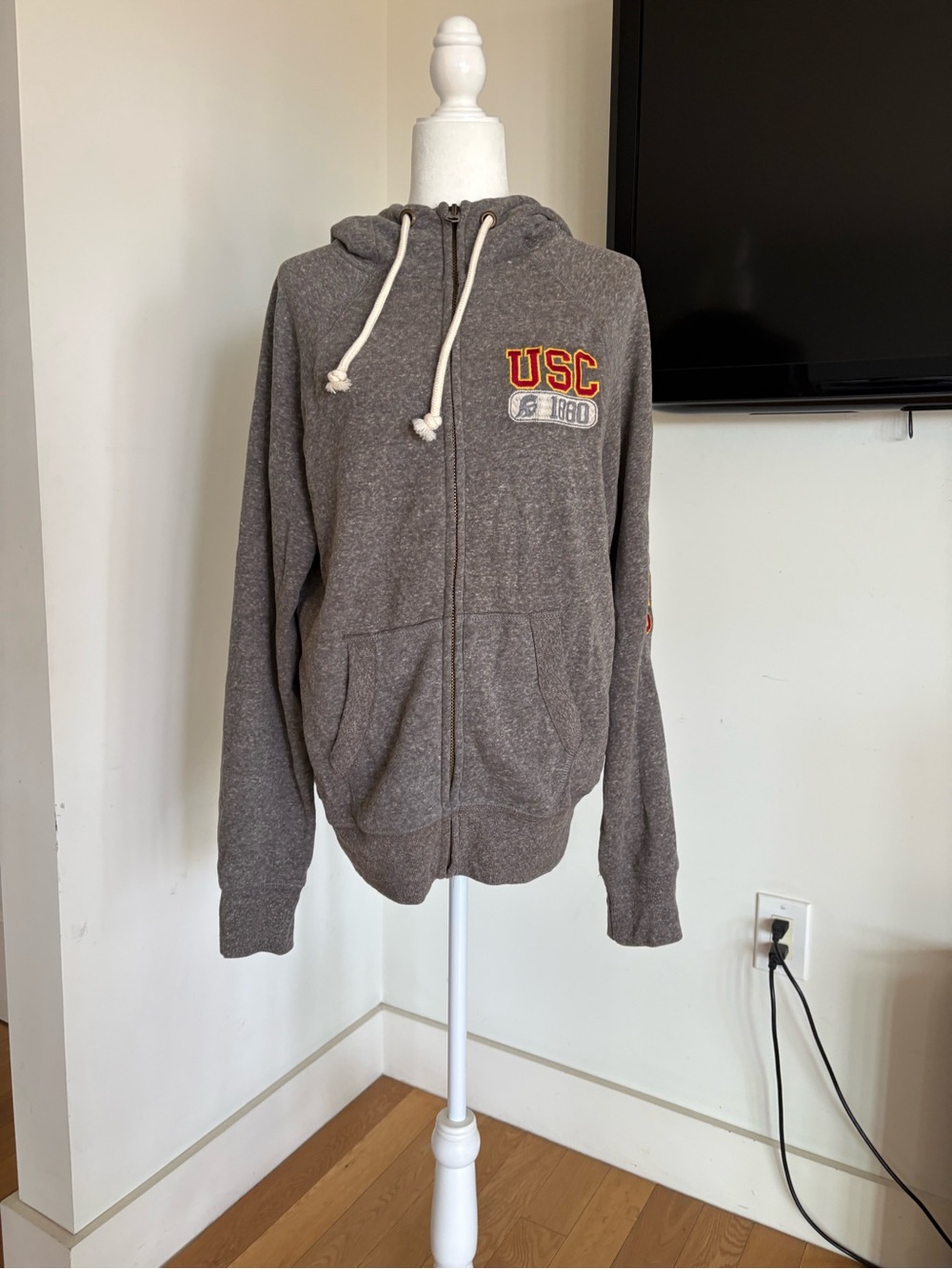 USC Trojans Campus Crew Men’s Full Zip Hoodie Gray Small NWOT